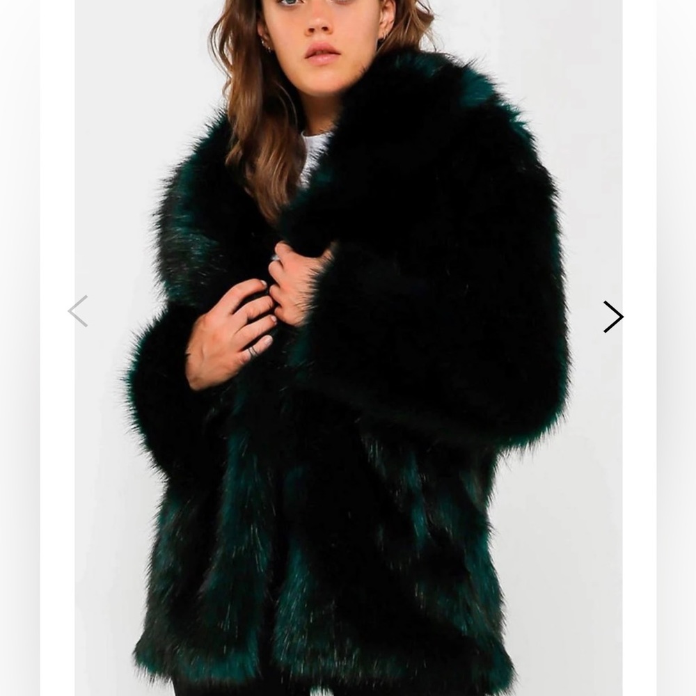 Unreal Faux Fur Jacket PREMIUM ROSE JACKET IN DEEP TEAL